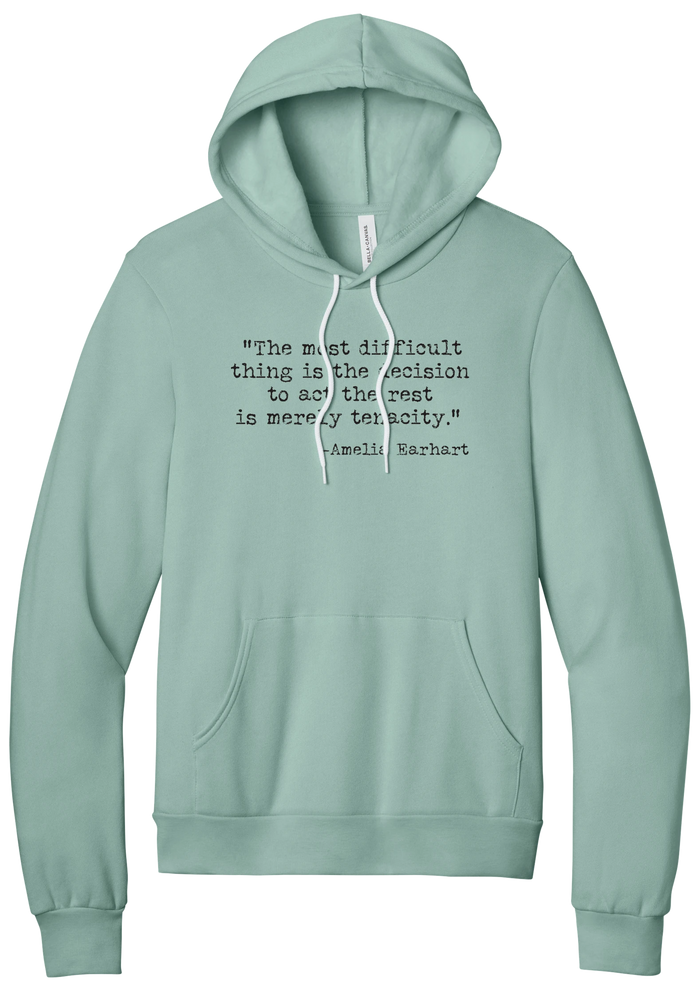Amelia Earhart Tenacity Quote Hoodie