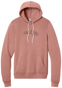 Coco Chanel Who and What Quote hoodie in Mauve, featuring A girl should be two things who and what she wants in distressed black typewriter letters