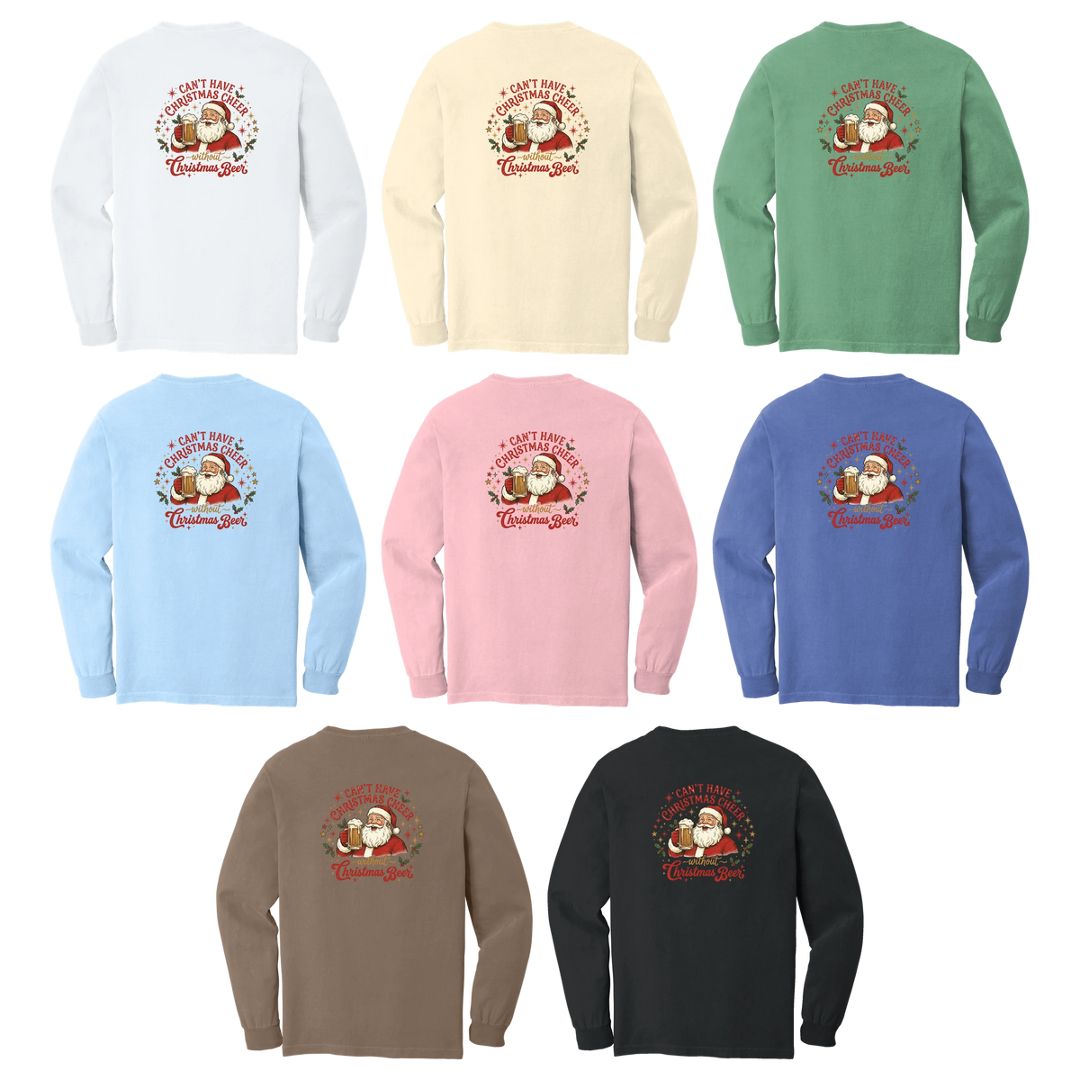 Tangent Christmas Beer Comfort Colors Long Sleeve T-Shirt