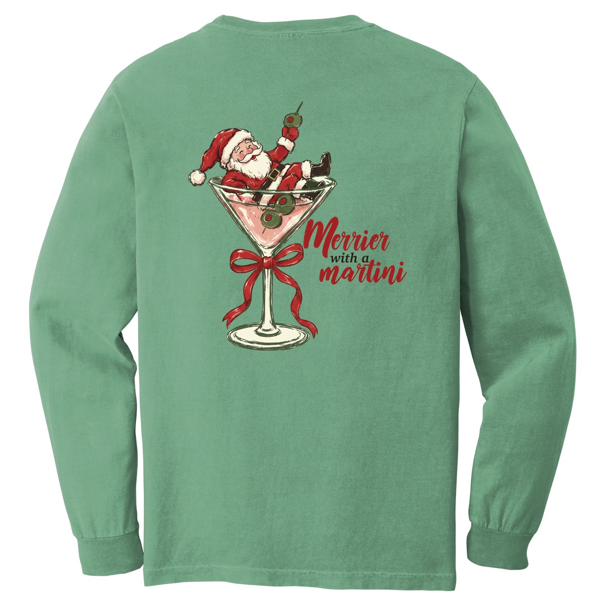 Tangent Merrier with a Martini Comfort Colors Long Sleeve T-Shirt