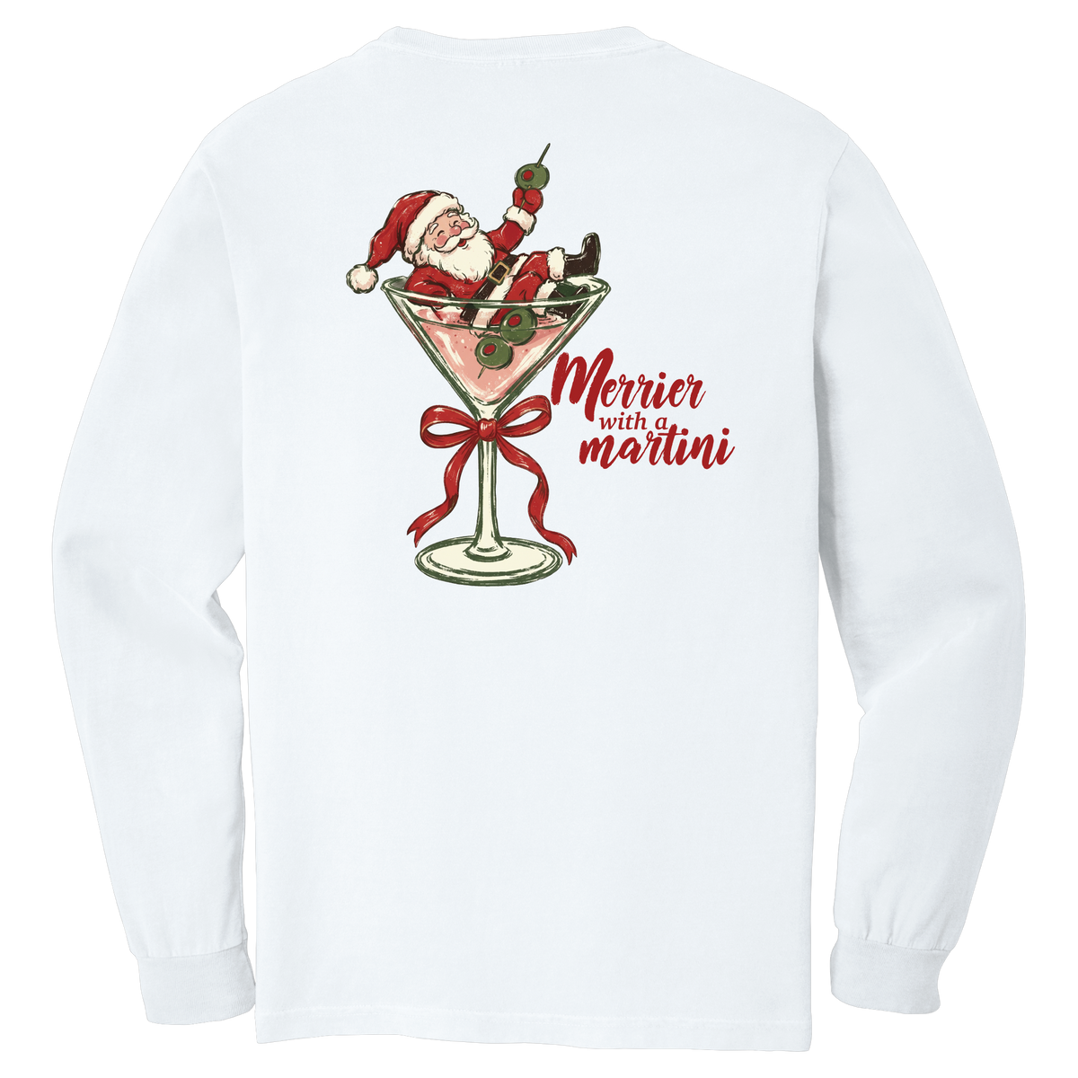 Tangent Merrier with a Martini Comfort Colors Long Sleeve T-Shirt