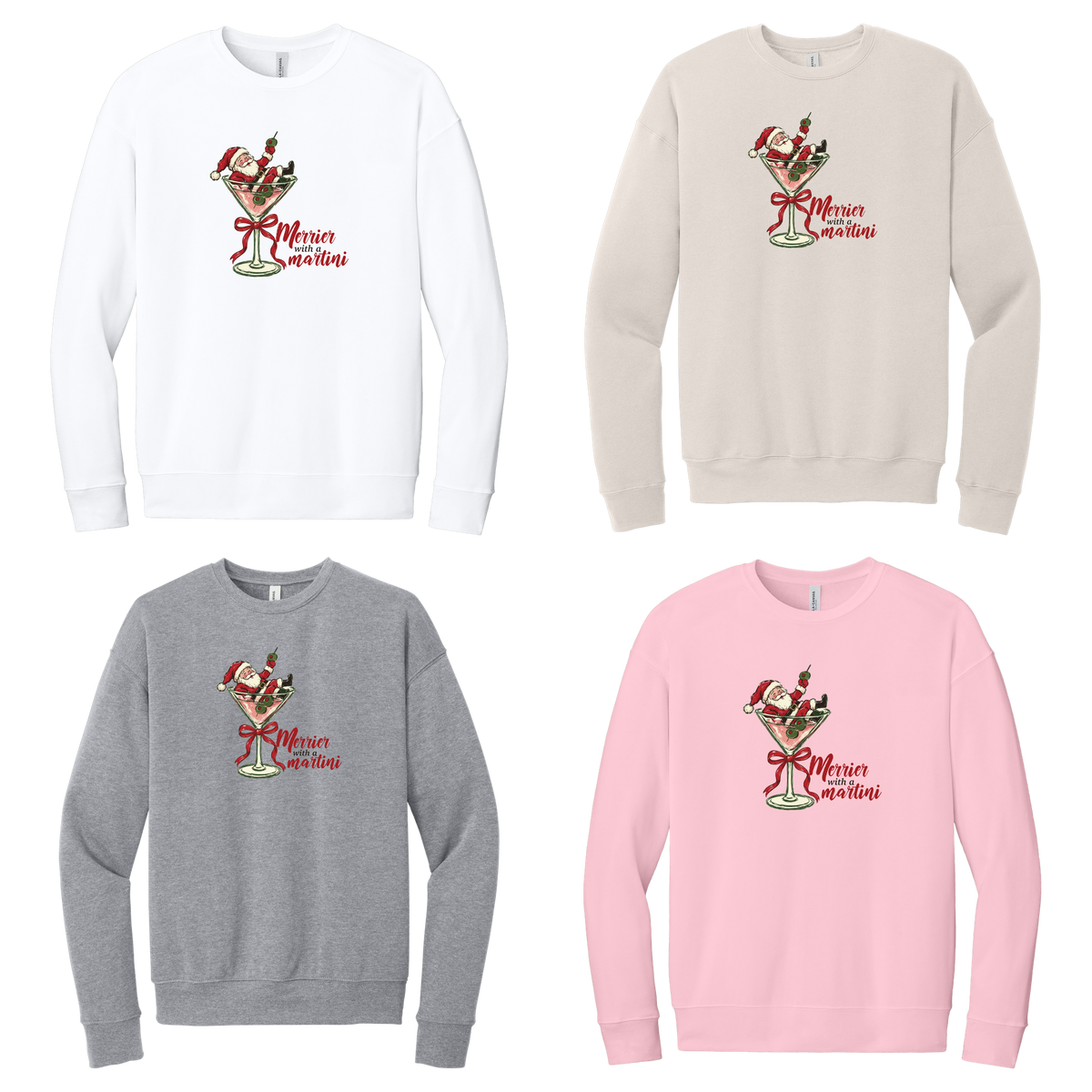 Tangent Merrier with a Martini Crewneck Sweatshirt
