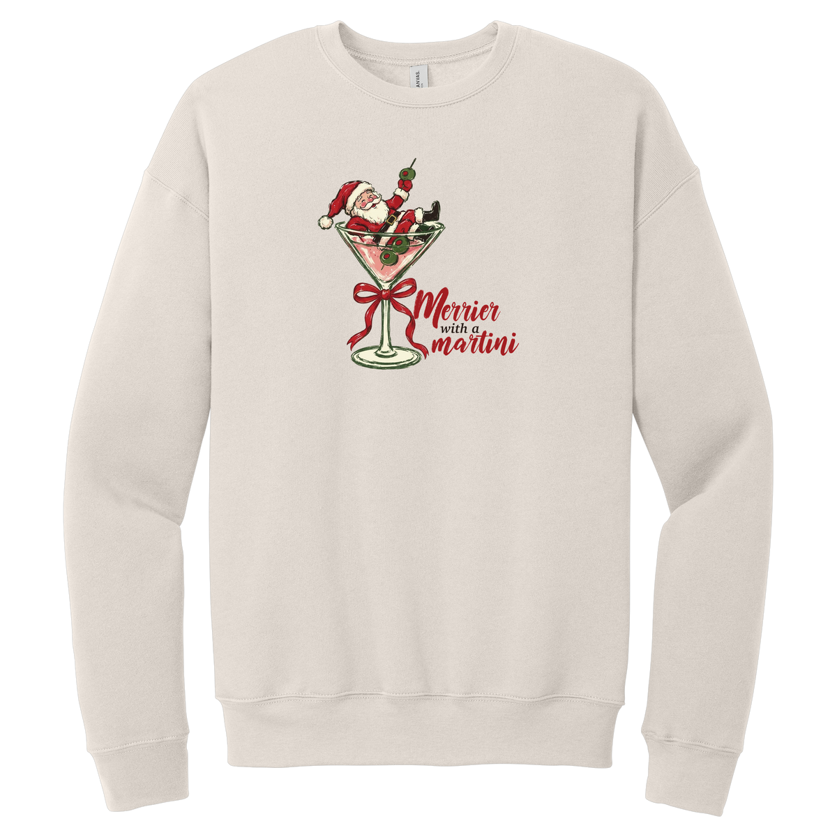 Tangent Merrier with a Martini Crewneck Sweatshirt