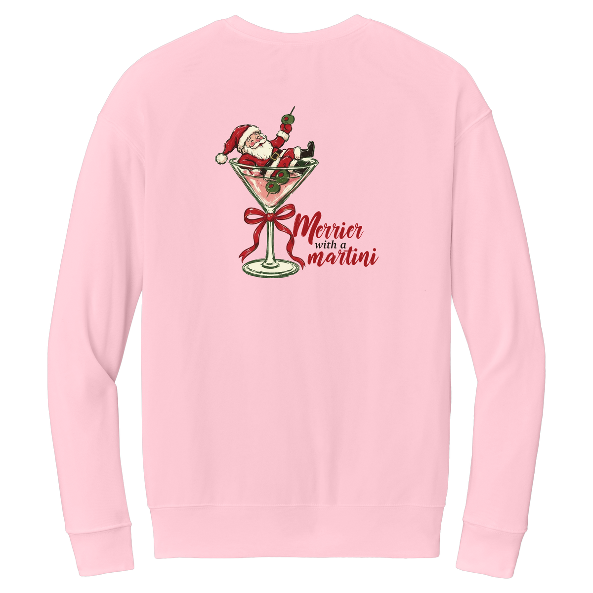 Tangent Merrier with a Martini Crewneck Sweatshirt