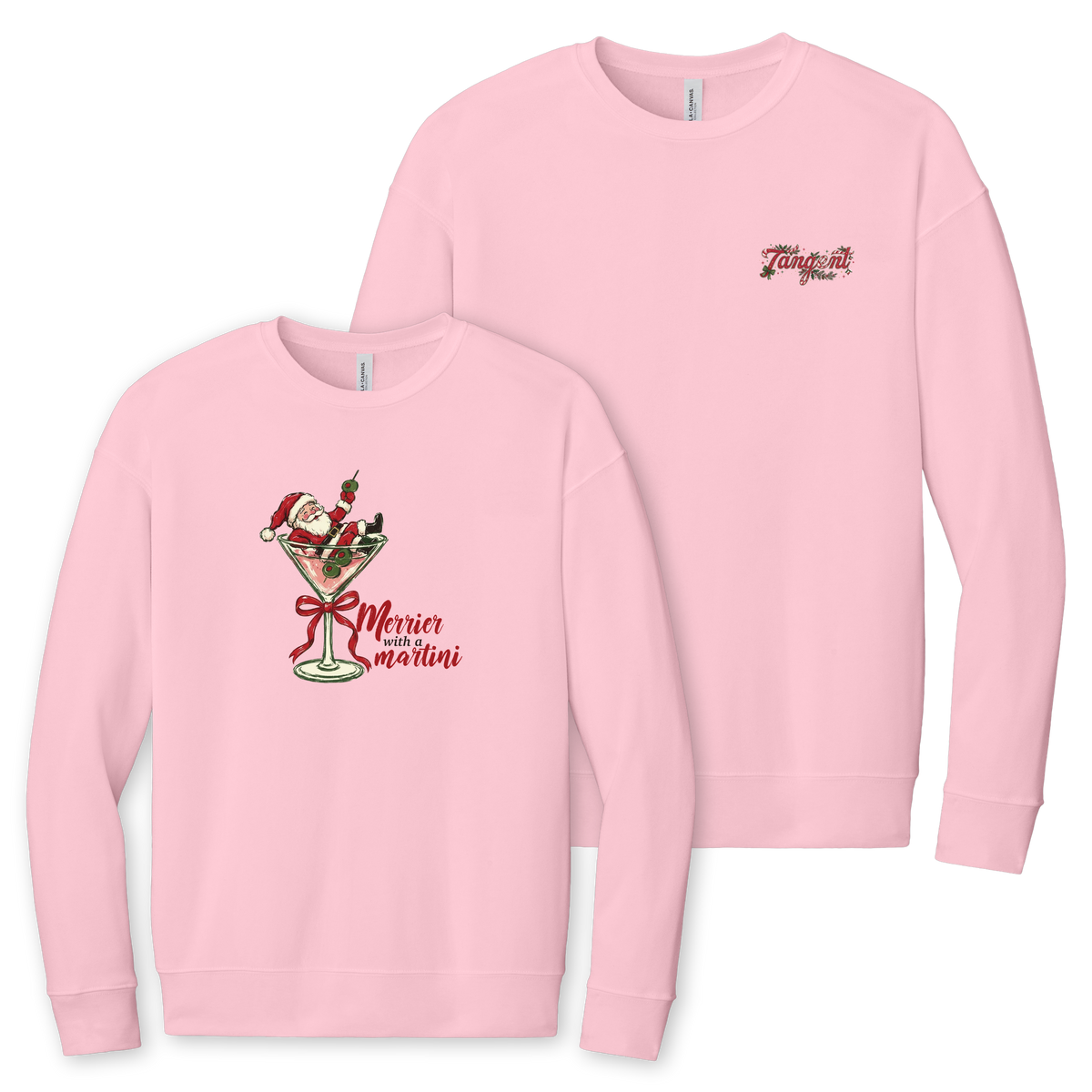 Tangent Merrier with a Martini Crewneck Sweatshirt