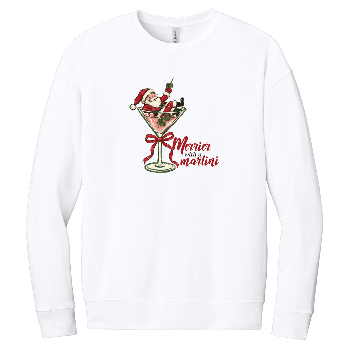 Tangent Merrier with a Martini Crewneck Sweatshirt
