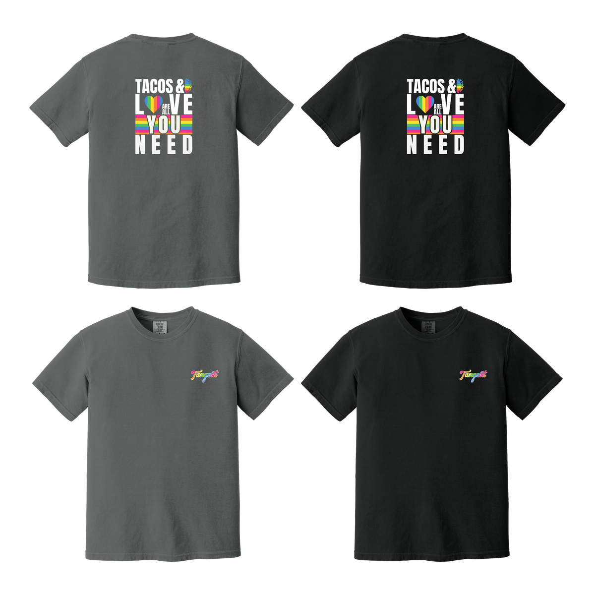 Tangent Tacos & Love Pride Comfort Colors Heavyweight Tee