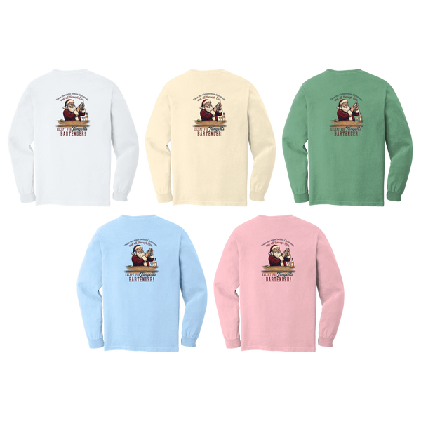 Tangent Twas the Night Bartender Comfort Colors Long Sleeve T-Shirt