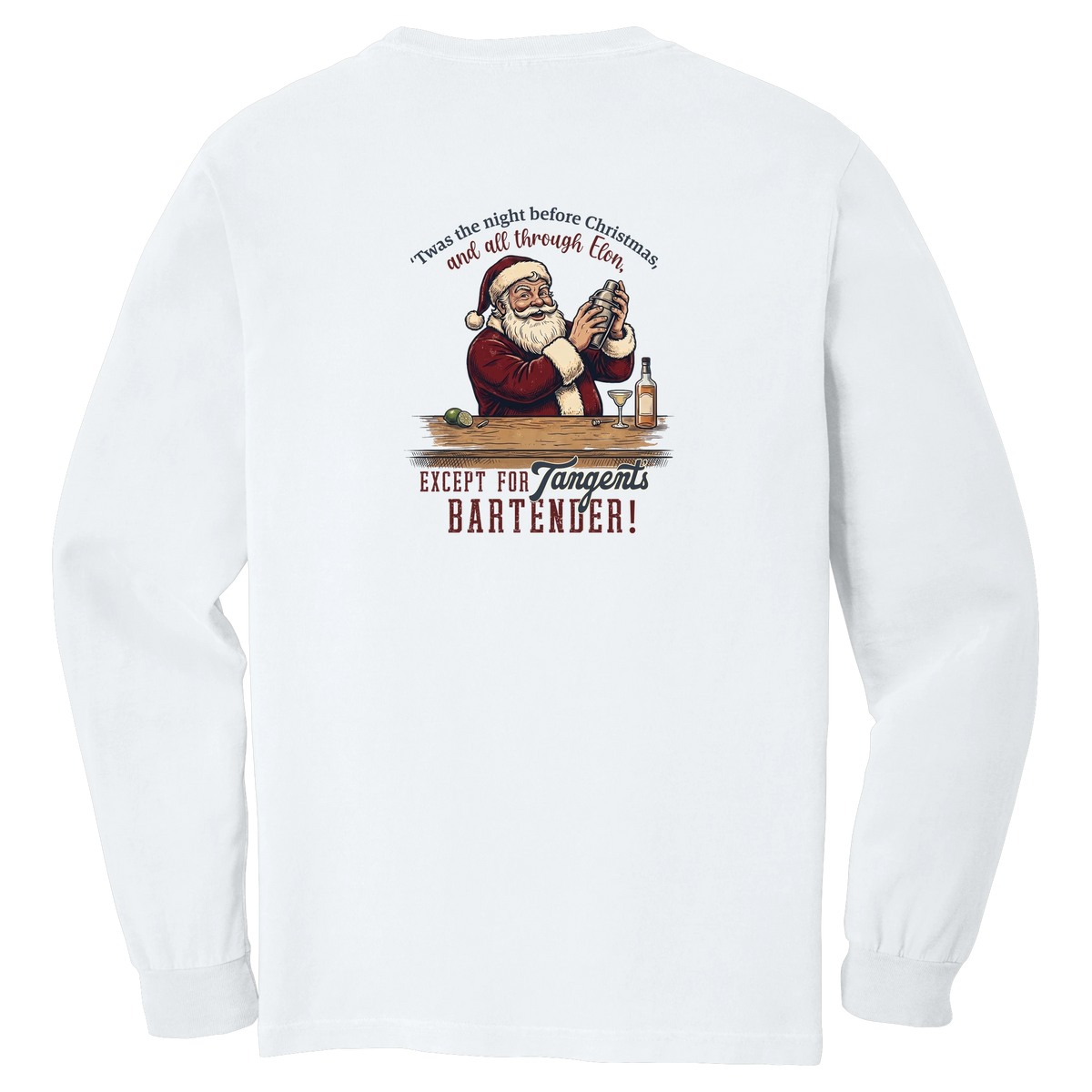 Tangent Twas the Night Bartender Comfort Colors Long Sleeve T-Shirt